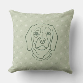 Almofada Arte de Linha Beagle, Elegância com Atitude