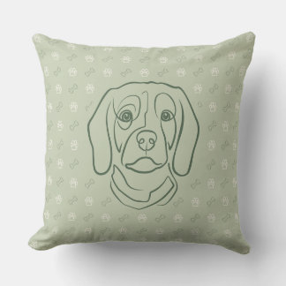 Almofada Arte de Linha Beagle, Elegância com Atitude
