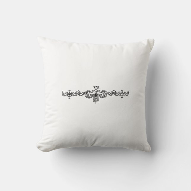 Almofada arte de linha de divisor flourish (Frente)