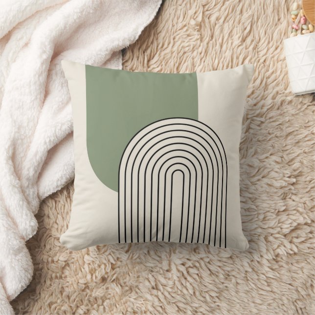 Almofada Arte de linha de estilo de meio século com arco ve (Cobertor)