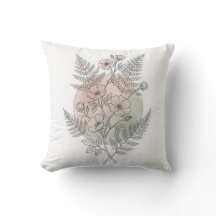 Arte de Linha Elegante Rosa Desmaiado Floral Rosa