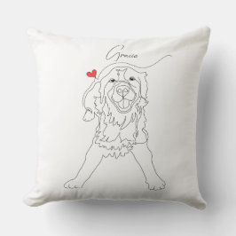 Almofada Arte de Linha Pet Retriever Golden com Nome