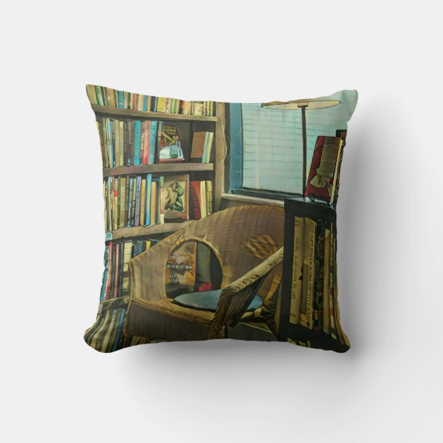 Almofada Arte de livro vintage (Frente)