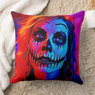 Almofada Arte de Makeup do Halloween Vibrant
