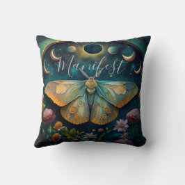 Almofada Arte de Manifesto da Mariposa Mística e Fases da L