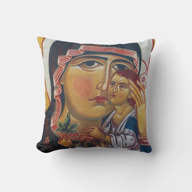 Almofada Arte de Maria Mãe e Jesus (Frente)
