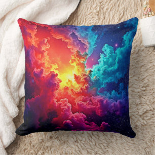 Almofada Arte de Nebulosa Vibrante: Cor Cósmica