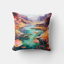 Arte de paisagem em aquarela do Canyon Colorido
