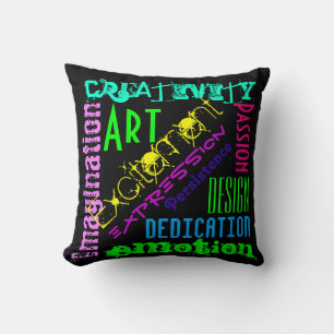 Almofada Arte de Palavras Personalizadas Expressão Artístic