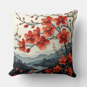 Almofada arte de papel de árvore Sakura