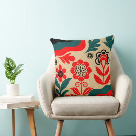 Almofada Arte de Parede de Flor Abstrata Boho