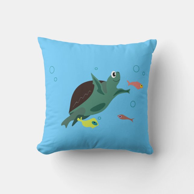 Almofada Arte de Peixes Tropicais Caprichosos do Oceano (Frente)
