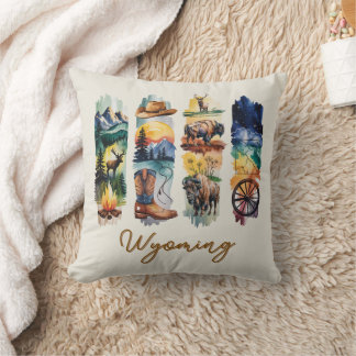 Almofada Arte de pinceladas cênicas de Wyoming