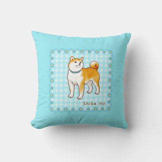Almofada Arte de Pixel Shiba Inu, de Tema Azul