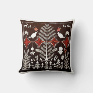 Almofada Arte de pôster da Árvore da Vida Tribal Warli para