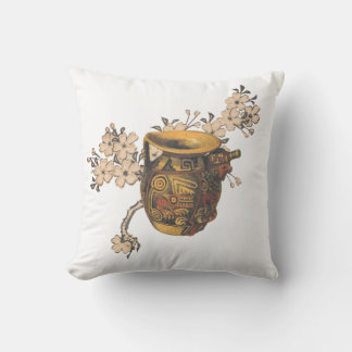 Almofada Arte de Potência Inspirada Indiana com Design Flor