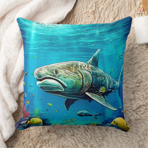 Almofada Arte de Predador Oceânico Tubarão