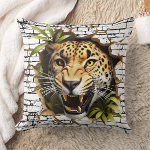 Almofada Arte de Quebra de Parede do Leopard 3D - Safari Re