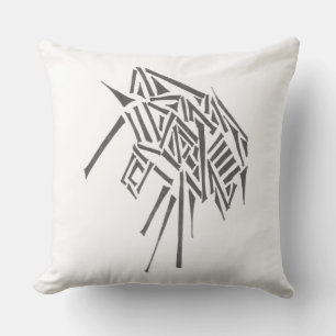 Almofada Arte de Tatuagem Tribal Abstrato Preto e Branco Be