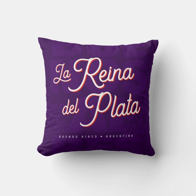 Almofada Arte de tipografia de Buenos Aires "La Reina del P (Frente)