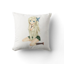 Arte de Travesseiro de Garota de Anime Fofa – Waif