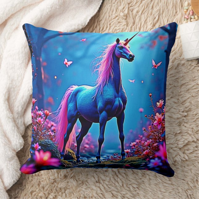 Almofada Arte de Unicórnio de Fantasia Mística (Cobertor)