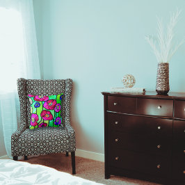 Almofada Arte de vidro anêmonas