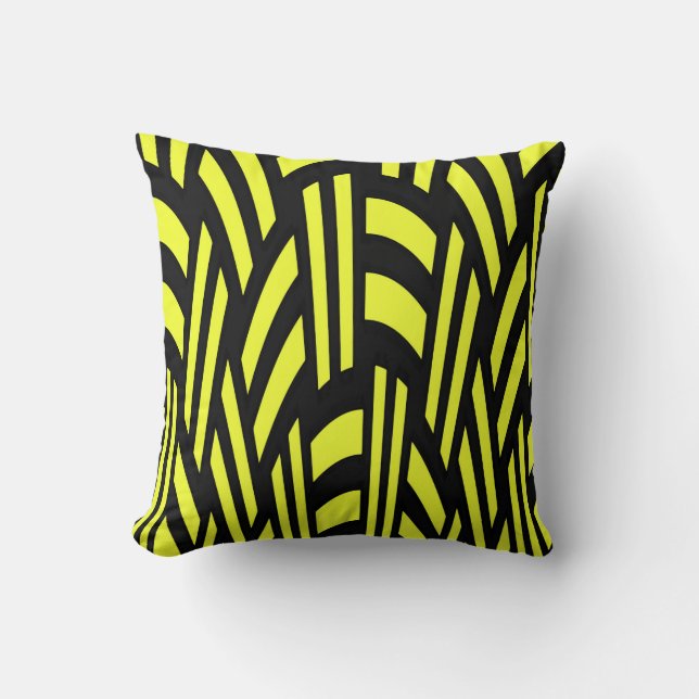 Almofada Arte Deco Amarelo e Preto (Frente)