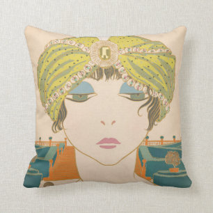 Almofada Arte Deco Design Algodão Travesseiro decorativo Fl