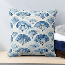 Arte Deco Geométrico Gradiente Aquarela Azul Ocean