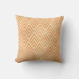 Almofada Arte Deco Triângulo Geometria Quente Dourado Coppe