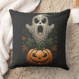 Almofada Arte Decorativa de Abóbora Caveira de Halloween Gó