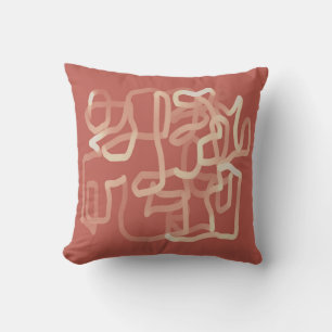 Almofada arte divertida e divertida da linha de abstrato te