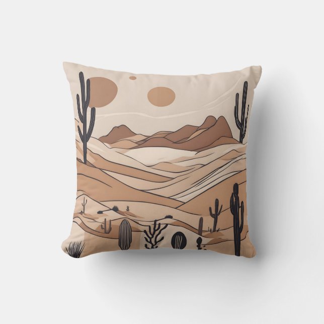 Almofada Arte do deserto minimalista (Frente)
