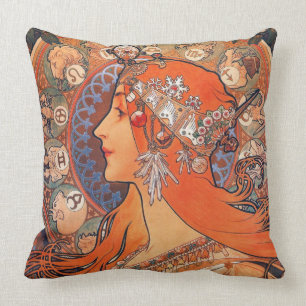 Almofada ARTE do VINTAGE, nouveau da arte