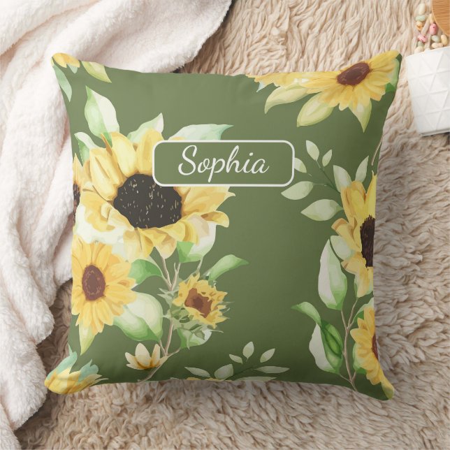 Almofada Arte Elegante em Forma Verde Orgânica para Present (Cobertor)