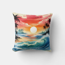 Arte em Estilo de Tinta Japonesa Ondas do Oceano P