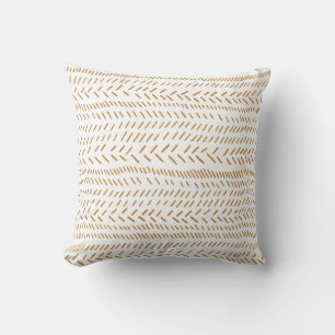 Almofada Arte em Linhas Orgânicas abstrato em Boho Dourado
