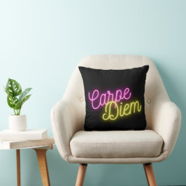 Almofada Arte em Palavra Moderna Neon Carpe
