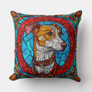 Almofada Arte em Vidro Pintado de Cachorro
