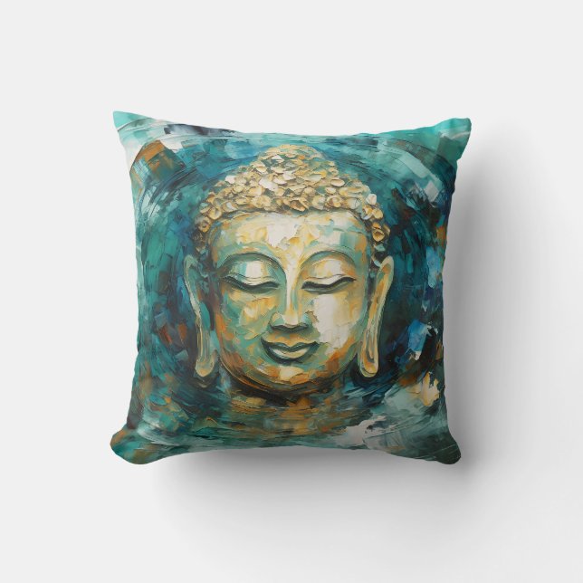 Almofada Arte Espiritual Tranquilo Buda Aura (Frente)