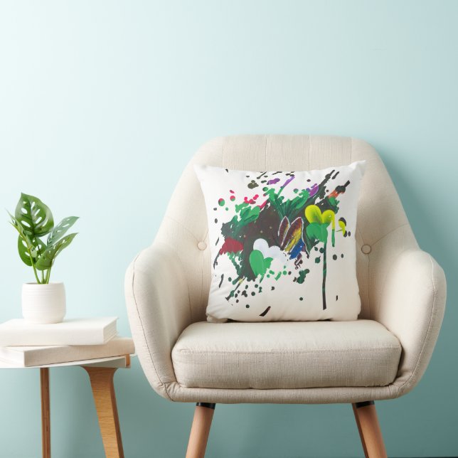 Almofada Arte feita à mão - Borboleta em Flor (Cadeira)