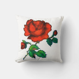 Almofada Arte Fina de Meia-Tinta de Flor de Rosa