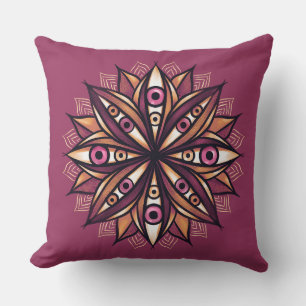 Almofada Arte Flor Psicodélica com Olhos Crepáveis Trippy