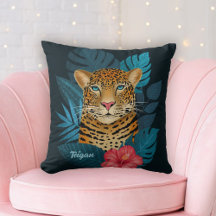 Arte Floral bonito de Leopardo-da-Selva | Preto | 