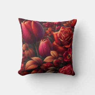 Almofada "Arte Floral com queda de chuva radiante"
