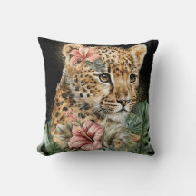 Arte Floral de Animais Bebês da Selva em Aquarela