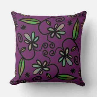 Almofada Arte Floral em Roxo
