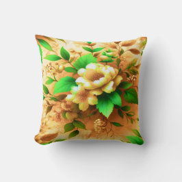 Almofada arte floral verde vibrante