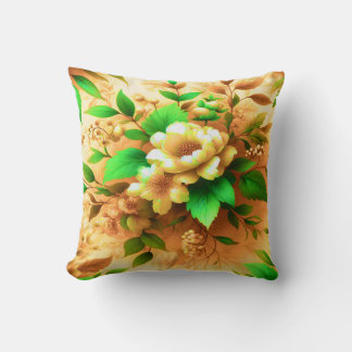 Almofada arte floral verde vibrante